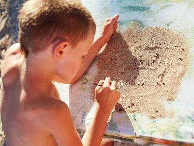 DIY slime με άμμο από την παραλία
