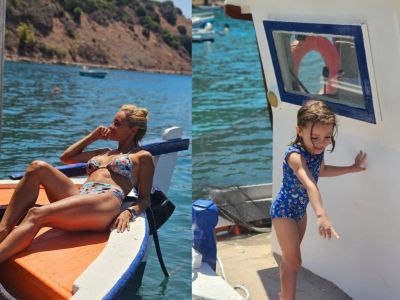 Full time mom: Η Βασιλική Μιλλούση απολαμβάνει τις διακοπές με τις κόρες της στην θάλασσα