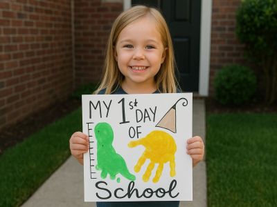 Πρωτότυπο project για γονείς: Καδράκι «1η μέρα στο σχολείο» με τα αποτυπώματα του παιδιού