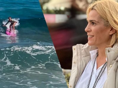 Τζένη Μπότση: Η κόρη της κάνει μαθήματα surf στην Ικαρία (εικόνες)