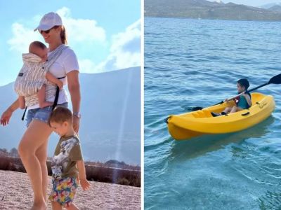 Ανίτα Μπραντ: Διακοπές στη Λευκάδα με τα παιδιά της και το σπίτι δίπλα στη λίμνη με τα φλαμίνγκο