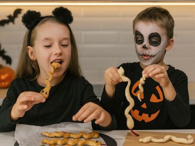 Halloween σνακ: Κριτσίνια σαν φιδάκια