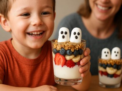 Halloween παρφέ γιαουρτιού – Μια υγιεινή λιχουδιά για τα παιδιά σας