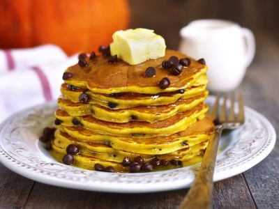 Κυριακάτικο πρωινό - Pancakes με κομματάκια σοκολάτας