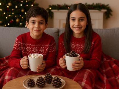 Σοκολατένιες βόμβες για ζεστό κακάο σαν... κουκουνάρια