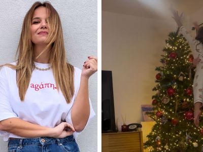 Η Ελιάνα Χρυσικοπούλου μάς δείχνει το στολισμένο σπίτι της και φτιάχνει φοντί για τις κόρες της