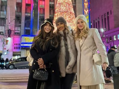 Η Ελένη Πετρουλάκη ταξίδεψε στη Νέα Υόρκη για να δει τις κόρες της -Οι  φώτο από την στολισμένη πόλη