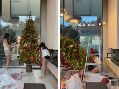 Γιώργος Καράβας - Ραφαέλα Ψαρρού: Στόλισαν με τα παιδιά τους το δέντρο και τους…έπεσε (vid)