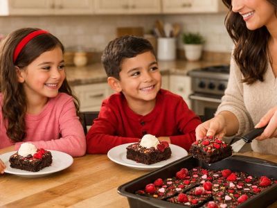 Φτιάξτε μαζί με τα παιδιά λαχταριστά Valentine Brownies