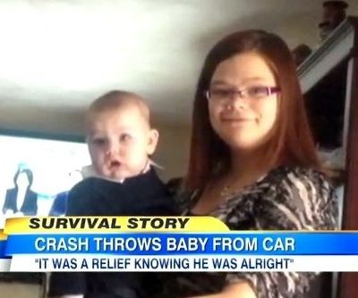 Μωρό πετάχτηκε 7,5 μέτρα μακριά από το αυτοκίνητο και έζησε!