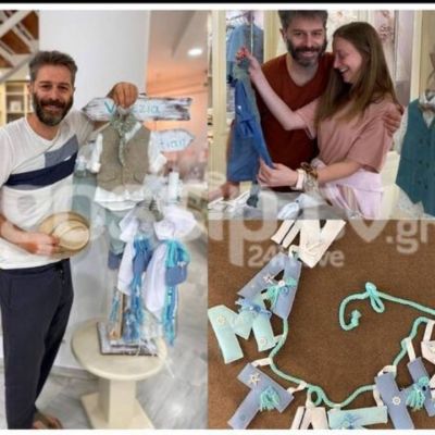 Μπουρδούμης - Δροσάκη: Οι αδημοσίευτες φωτό από την προετοιμασία της βάφτισης του γιου τους