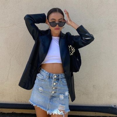 7 mini denim φούστες για πρωινές και βραδινές εμφανίσεις