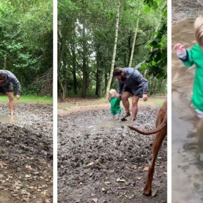 Μπαμπάς που παίζει στις λάσπες και τα νερά με τα παιδιά του (vids)