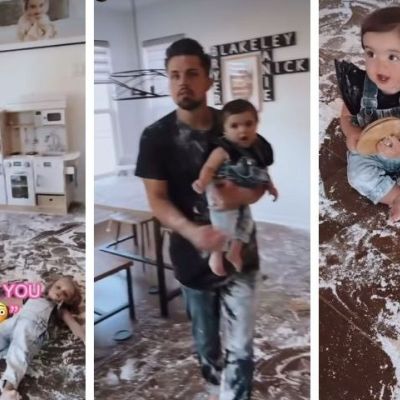 Μπαμπάς γέμισε την κουζίνα με αλεύρι για να φτιάξει η κόρη του «αγγέλους στο χιόνι»