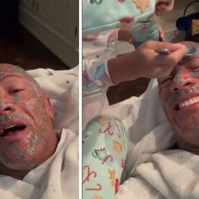 Ο γνωστός ηθοποιός άφησε τις κόρες του να του κάνουν περιποίηση προσώπου με... γκλίτερ