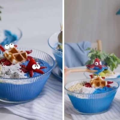 Το καλοκαιρινό smoothie bowl με μπλε σπιρουλίνα που θα ενθουσιάσει τα παιδιά