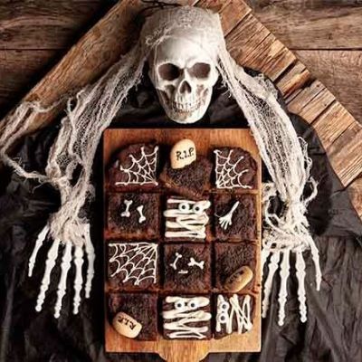 Halloween brownies με λευκή σοκολάτα