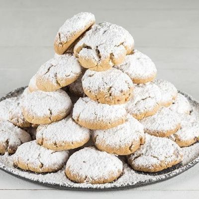 Κουραμπιέδες γεμιστοί με γκανάς σοκολάτας