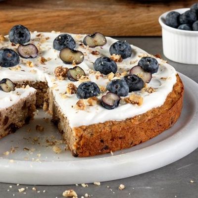 Κέικ με βρόμη, μπανάνα και φιστικοβούτυρο στο air fryer