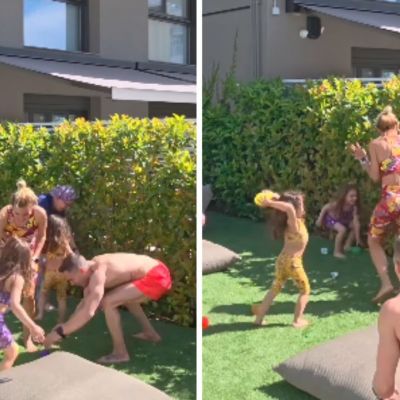 Water Balloon Battle για τον Λευτέρη Πετρούνια και τις κόρες του (βίντεο)