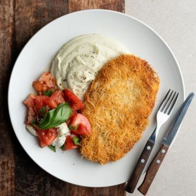 Χοιρινό σνίτσελ πανέ με κανταΐφι - Η κρούστα θα σας ενθουσιάσει