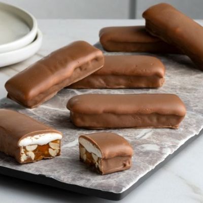 Σπιτικές σοκολατένιες μπάρες με φιστίκια και καραμέλα