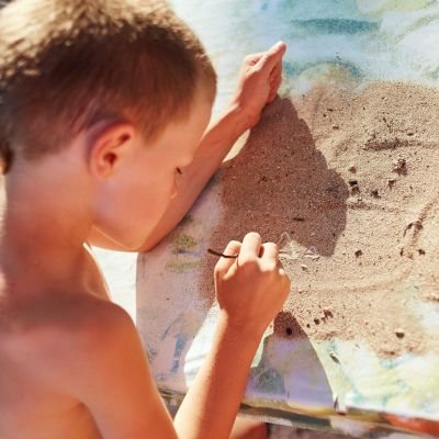 DIY slime με άμμο από την παραλία