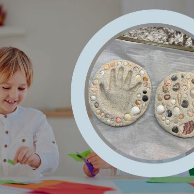 Κατασκευή με την άμμο, τα κοχύλια και τα πετραδάκια που μαζέψατε από την παραλία