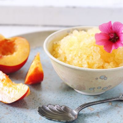 Παγωτό γρανίτα ροδάκινο χωρίς ζάχαρη - Mόνο με 4 υλικά