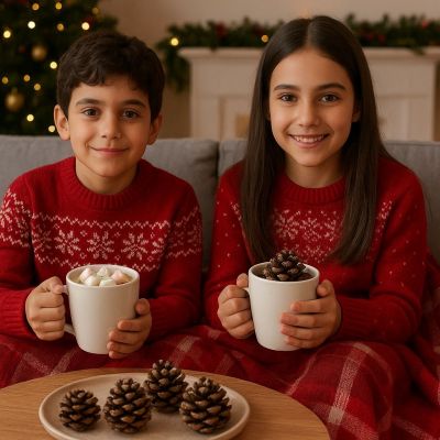 Σοκολατένιες βόμβες για ζεστό κακάο σαν... κουκουνάρια