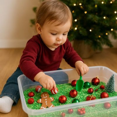 6 χριστουγεννιάτικες δραστηριότητες με αισθητηριακούς κάδους που θα ενθουσιάσουν το παιδάκι σας