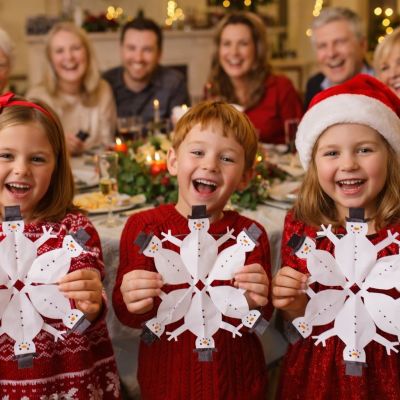 Χριστουγεννιάτικη κατασκευή για παιδιά: Χιονονιφάδα - χιονάνθρωπος από χαρτί