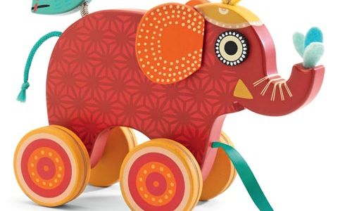 Ξύλινη τρεχαλίτσα ελεφαντάκι για το μωρό σας