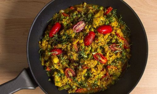 Χορτοφαγική παέγια με κουνουπίδι και μυρωδικά