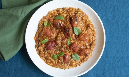 Καλοκαιρινή συνταγή: Ντοματόρυζο με ψητά ντοματίνια
