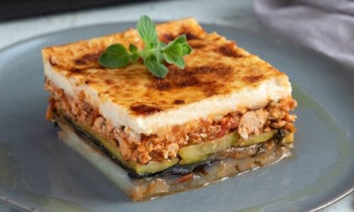 Light μουσακάς με ψητά κι όχι τηγανητά λαχανικά