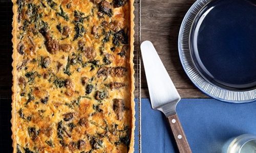 Κις λορέν με σπανάκι και μανιτάρια