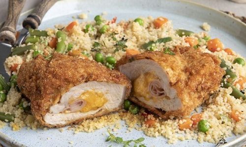 Χοιρινό Cordon Bleu με λαχανικά