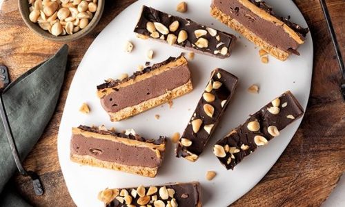 Σοκολατένιες μπάρες παγωτού με φιστικοβούτυρο