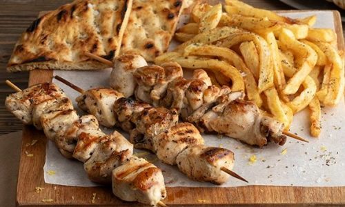 Σουβλάκια κοτόπουλου lemon pepper