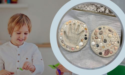 Κατασκευή με την άμμο, τα κοχύλια και τα πετραδάκια που μαζέψατε από την παραλία