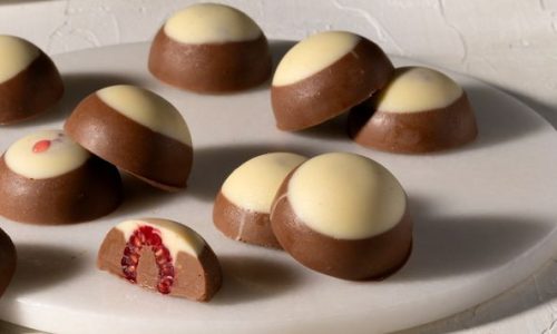 Σοκολατένιες μπουκίτσες με παγωμένα raspberries