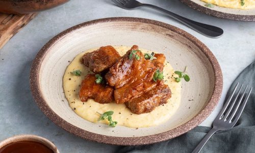 Συνταγή για τέλεια τραγανή πανσέτα με πουρέ καλαμποκιού