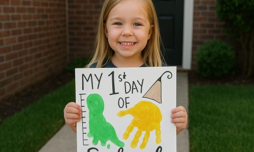 Πρωτότυπο project για γονείς: Καδράκι «1η μέρα στο σχολείο» με τα αποτυπώματα του παιδιού
