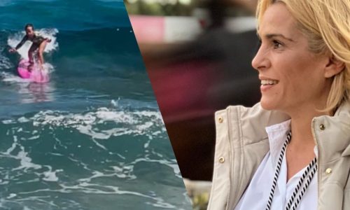 Τζένη Μπότση: Η κόρη της κάνει μαθήματα surf στην Ικαρία (εικόνες)