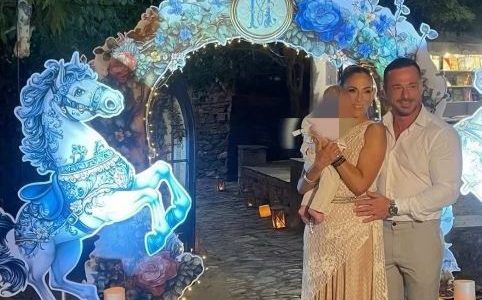 Βούλγαρη - Κωνσταντινίδης: Παραμυθένια η βάφτιση του γιου τους στο Πήλιο - Ο στολισμός και η τούρτα