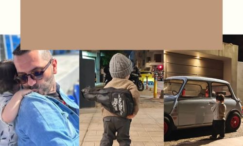 Η τρυφερή φθινοπωρινή φώτο του Λεωνίδα Κουτσόπουλου με τον μικρό Κίμωνα
