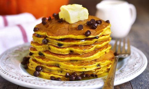 Κυριακάτικο πρωινό - Pancakes με κομματάκια σοκολάτας