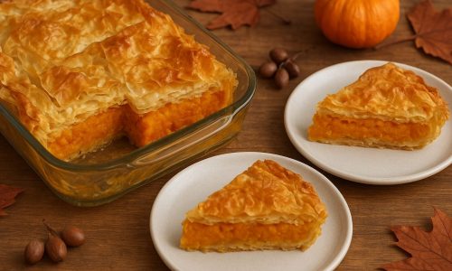 Τεμπέλικη κολοκυθόπιτα με πορτοκαλί κολοκύθα και τυρί φέτα