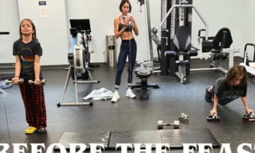 Η Σοφία Καρβέλα γυμνάζεται παρέα με τους γιους της